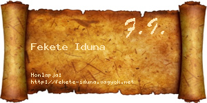 Fekete Iduna névjegykártya